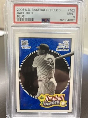 2005 U.D. Baseball Heroes Babe Ruth PSA 9 Blue 6/10💥💥💥 Super Rare - Image 1 of 4