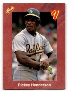 1991 Classic II #T75 Rickey Henderson    Oakland Athletics Baseball Car ID:52701