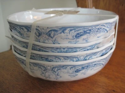 Michel Design Works Antique Scroll Melamine Cereal Bowls Set of 4 NEW - Image 1 of 4