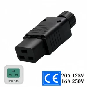 IEC 320 C19 Female DIY Rewirable Power Connector Adaptor 250V 16A Socket Adapter - Picture 1 of 7