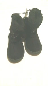 Size 5 Toddler Girls Swiggles Faux Fur Suede Pom Pom Boots - Picture 1 of 5