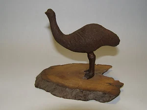 Ostrich Staute on wood base 4-1/4" Tall - Picture 1 of 9
