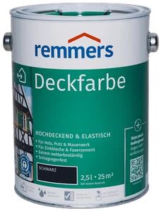 Deckfarbe Wetterschutzfarbe Schwarz wasserbasiert Remmers 2,5L - Bild 1 von 2