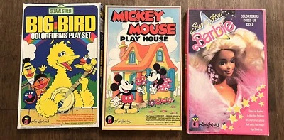 Lote de juegos vintage de Barbie formas de color Mickey Mouse Big Bird años 80 Foto 1 de 4