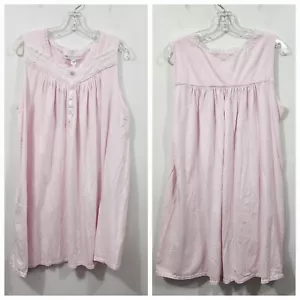 EILEEN WEST Cotton Lawn Nightgown M Pink Feminine Floral Country Cottage - Picture 1 of 15