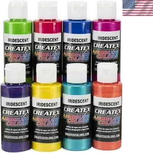 Vivid Iridescent Airbrush Paint Set - 8 Colors, Non-Toxic, 2 Fl Oz Bottles - Picture 1 of 4