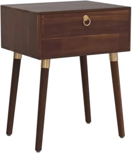 Solid Wood Nightstand/Side Table/End Table Fully Assembled 1-Drawer Mid Century - Picture 1 of 6
