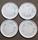 Windsor Melmac Plastic 10" plates blue floral vtg lot of 4 retro MCM camping