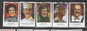 US Sc# 4922-4926 CELEBRITY CHEFS SET of 5 USED OFF PAPER SOUND - Imagen 1 de 1