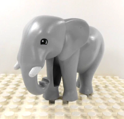 Lego Duplo Figura Elefante con Colmillos 5" Gris Pizarra Foto 1 de 3