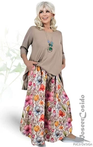 LAGENLOOK Marlene-Hose Hosenrock floral bunt 44 46 48 50 52 54 56 XL-XXL-XXXL - Bild 1 von 10