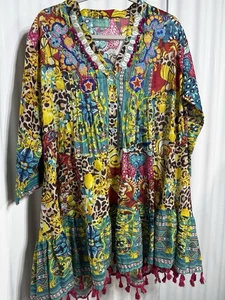 Giacomo Cinque for Antica Sartoria Beaded Embroidered Tassled Tunic Top Sz XL - Picture 1 of 10