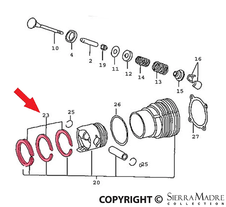 Juego de anillos de pistón Porsche - 911/914 65-76 901-103-901-02 90110390102 Foto 1 de 1
