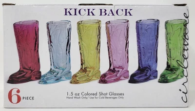 Circleware 6 Kick Back 1.5 oz Colorful Shot Glasses *BNIB* - Image 1 of 4