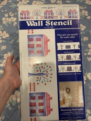 Plantilla a Cuadros Decoración American Country Plantilla de Pared 26648 2 Piezas Nueva De Colección Nueva de Lote Antiguo Foto 1 de 4