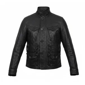 Original Ralph Lauren Black Label Men Leather Motorcycle Jacket Size M H5564 - Picture 1 of 8