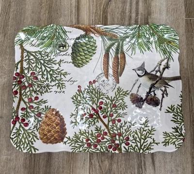 Bandeja para servir vacaciones de melamina Michel Design Works al aire libre 16”x 12” NUEVA Foto 1 de 3