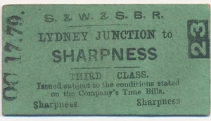 Severn & Wye & Severn Bridge Railway ticket - LYDNEY JUNCTION to SHARPNESS - Picture 1 of 2