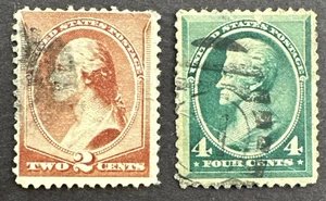 US 1883 Scott # 210-211 Set of 2 Used Stamps American Bank Note Printing - Picture 1 of 2