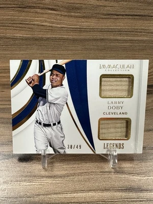 LARRY DOBY 2019 PANINI BATE DE BÉISBOL DOBLE TARJETA USADA COLECCIÓN IMPECABLE 38/49  Foto 1 de 4