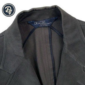 Blazer De Colección 40 L Polo Ralph Lauren Marrón Oscuro Algodón Cepillado Piel de Lunar Hecho en EE. UU. - Imagen 1 de 12