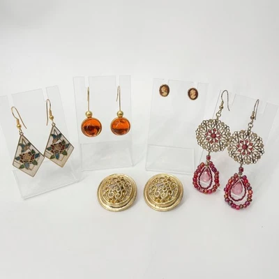 Lot of 5 Vintage & Modern Earrings – Mixed Styles, Metals & Colors, Filigree - Image 1 of 4