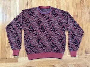 Vintage Neiman Marcus Men’s Sweater Size XL 90’s Made In USA Geometric Pattern - Picture 1 of 20