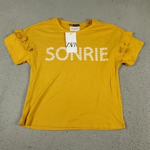 Zara T Shirt Womens Size Medium Yellow Casual Short Sleeve Ladies - Picture 1 of 6