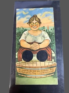 Vintage Johnsons Foot Soap Novelty Card With German Ditty & Finger Holes - Picture 1 of 5