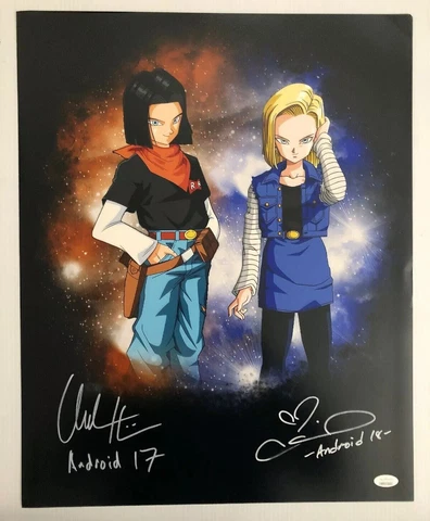 Colleen Clinkenbeard Chuck Huber Signed 16x20 Photo Android 17 18 JSA COA Cover