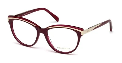 Marco de gafas de gato de plástico rojo y dorado Emilio Pucci EP 5038 068 53-16-135 Foto 1 de 2