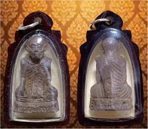 Phra LP Kuay Anhänger berühmter Mönch Wat Khositaram Talisman Thai Buddha Amulett - Bild 1 von 3