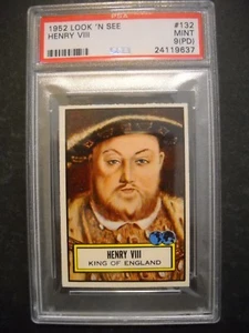 1952 LOOK N SEE CARD #132 HENRY VIII TOPPS (GRADED PSA MINT 9 PD) - Picture 1 of 1