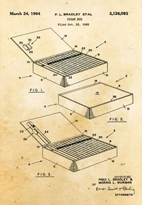 9660. Póster de decoración. Habitación interior arte estampado. Patente. Caja de cigarros Bradley. - Imagen 1 de 1