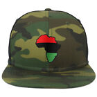 Oversize XXL Red Black Green Africa Map Patch Camouflage Flatbill Mesh Cap