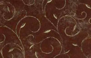 Wallpaper Maroon Metallic Gold Scroll UK 72368 Double Rolls - Picture 1 of 2