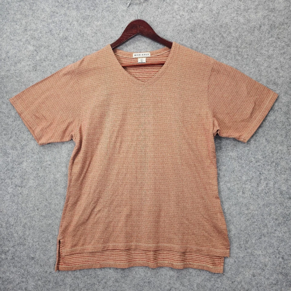 Camisa feminina de algodão peruana ferrugem L Nike Golfe laranja marrom malha texturizada PERU - Imagem 1 de 4