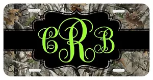 Camouflage Camo Lime Personalized Monogrammed License Plate Custom Auto Car Tag - Picture 1 of 8