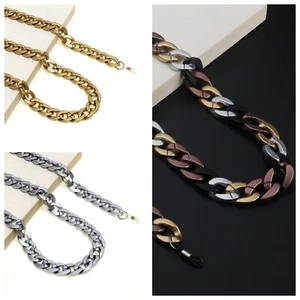 EYEGLASS CHAIN ACRYLIC FASHION MATTE METTALIC CHAIN - Picture 1 of 6