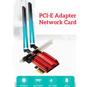 WiFi 6 BT5.2 Compatible PCI-E Adapter PC Network Card 2.4G+5G Dual Band - Picture 1 of 5