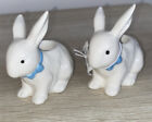 2 Yankee Candle Easter Bunny Hop Taper Candle Holders Vhtf Rabbit 2014 Blue Bow