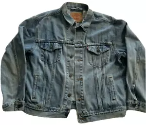 Levi's 70507 0389 Trucker Jean Jacket Vintage 90s Mens Denim XL Hong Kong - Picture 1 of 8
