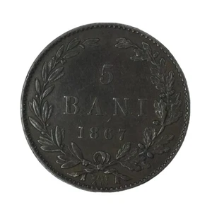 1867 Romania 5 Bani Watt & Co. Copper XF # - Picture 1 of 2