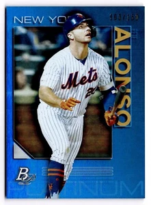 2020 Bowman Platinum Blue Pete Alonso #49/150 New York Mets  - Foto 1 di 3