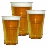 PLASTICO Clear Strong Disposable Plastic 20oz Pint Beer Glasses Cups Tumblers