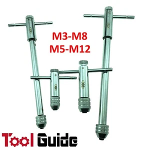4pc M3-8 and M5-M12 Extra Long Ratchet Tap Wrench T Type Tapping Handle 2.6-8mm - Picture 1 of 6