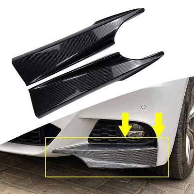 Aletas labiales divisorias de parachoques delanteras para BMW Serie 3 F34 GT M Sport 14~19 negro carbono Foto 1 de 4
