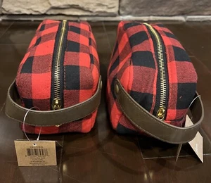 Lot of 2 Target Buffalo Plaid Travel Toiletry Bag  Cosmetic Bags NWT - Picture 1 of 14