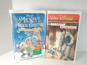 Mickeys Magical Christmas, & The Barefoot Executive Set Of 2 Disney VHS NEW - Imagen 1 de 12