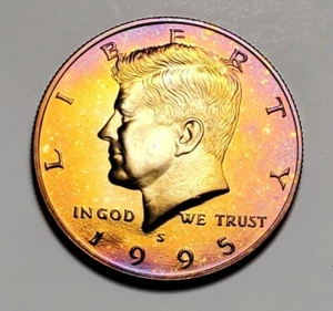 TONED 1995 S KENNEDY HALF DOLLAR CLAD PROOF UNC #C7060 - Picture 1 of 2